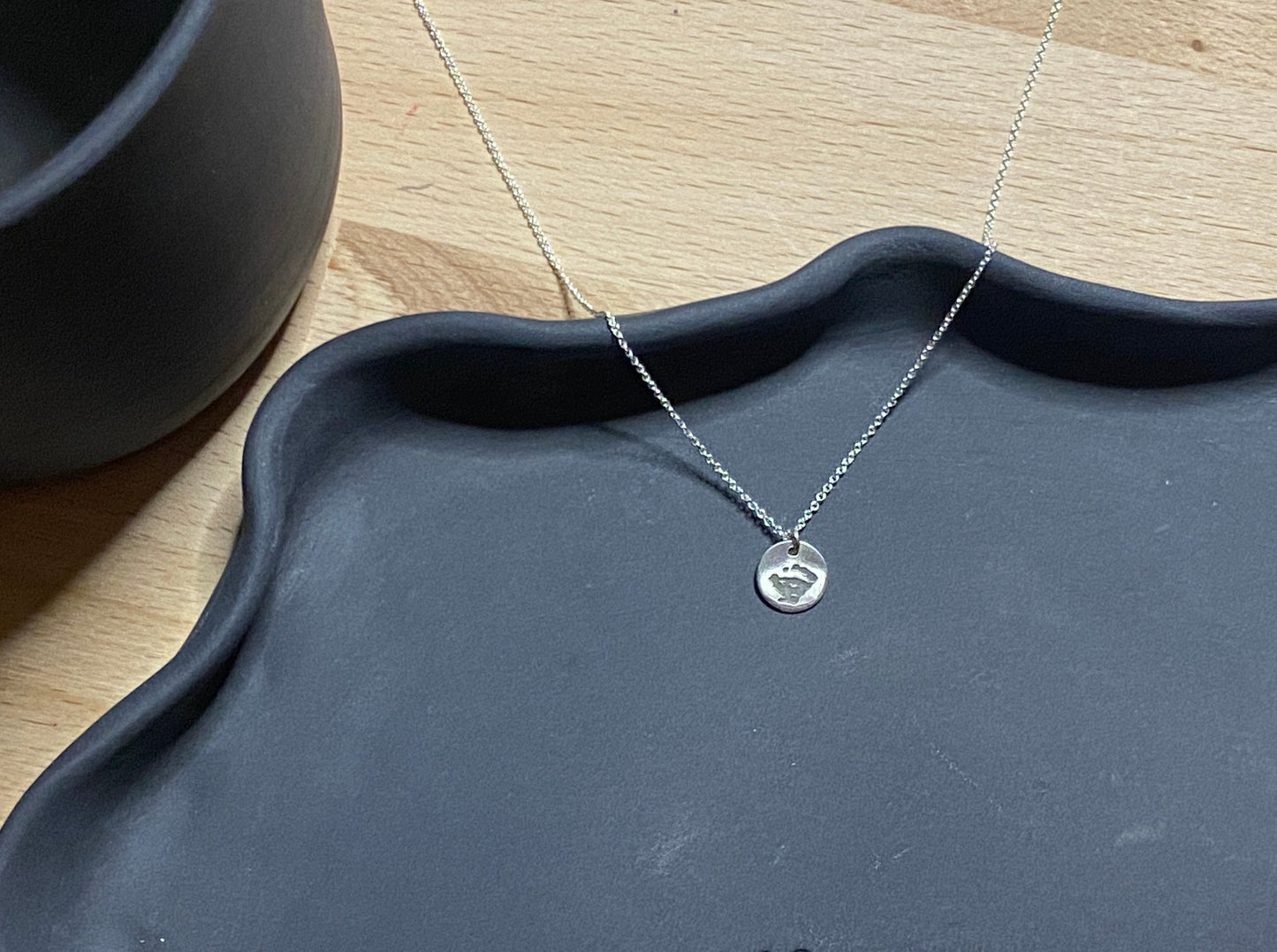 925 Sterling Silber Kette mit 6mm Plättchen graviert mit Bild