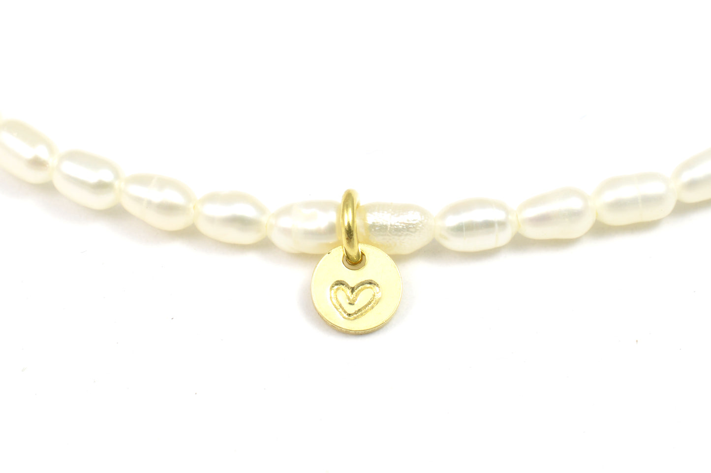 Armband mini Perlen mit mini Anhänger aus 925 Sterling Silber