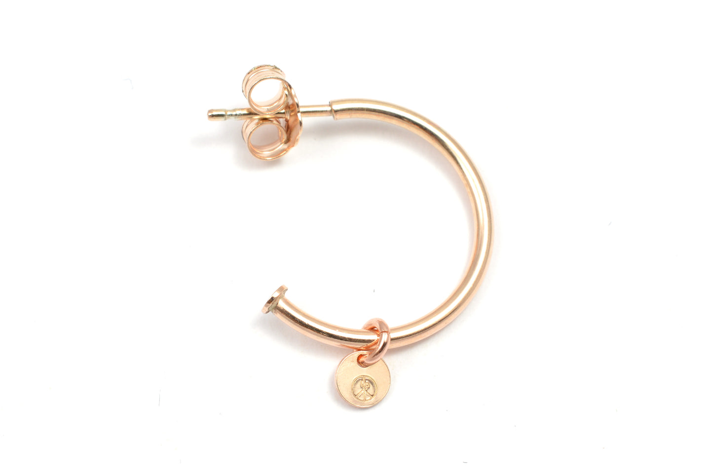 Creole roségold einzeln mit Anhänger personalisiert aus 925 Sterling Silber rosé vergoldet
