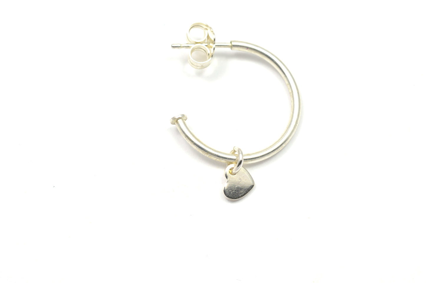 Creole einzeln mit Anhänger personalisiert aus 925 Sterling Silber