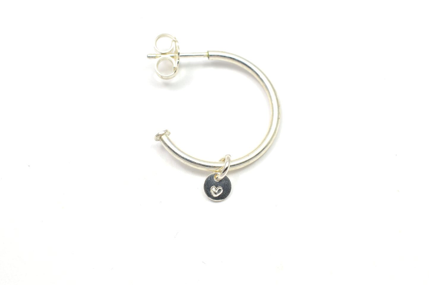 Creole einzeln mit Anhänger personalisiert aus 925 Sterling Silber