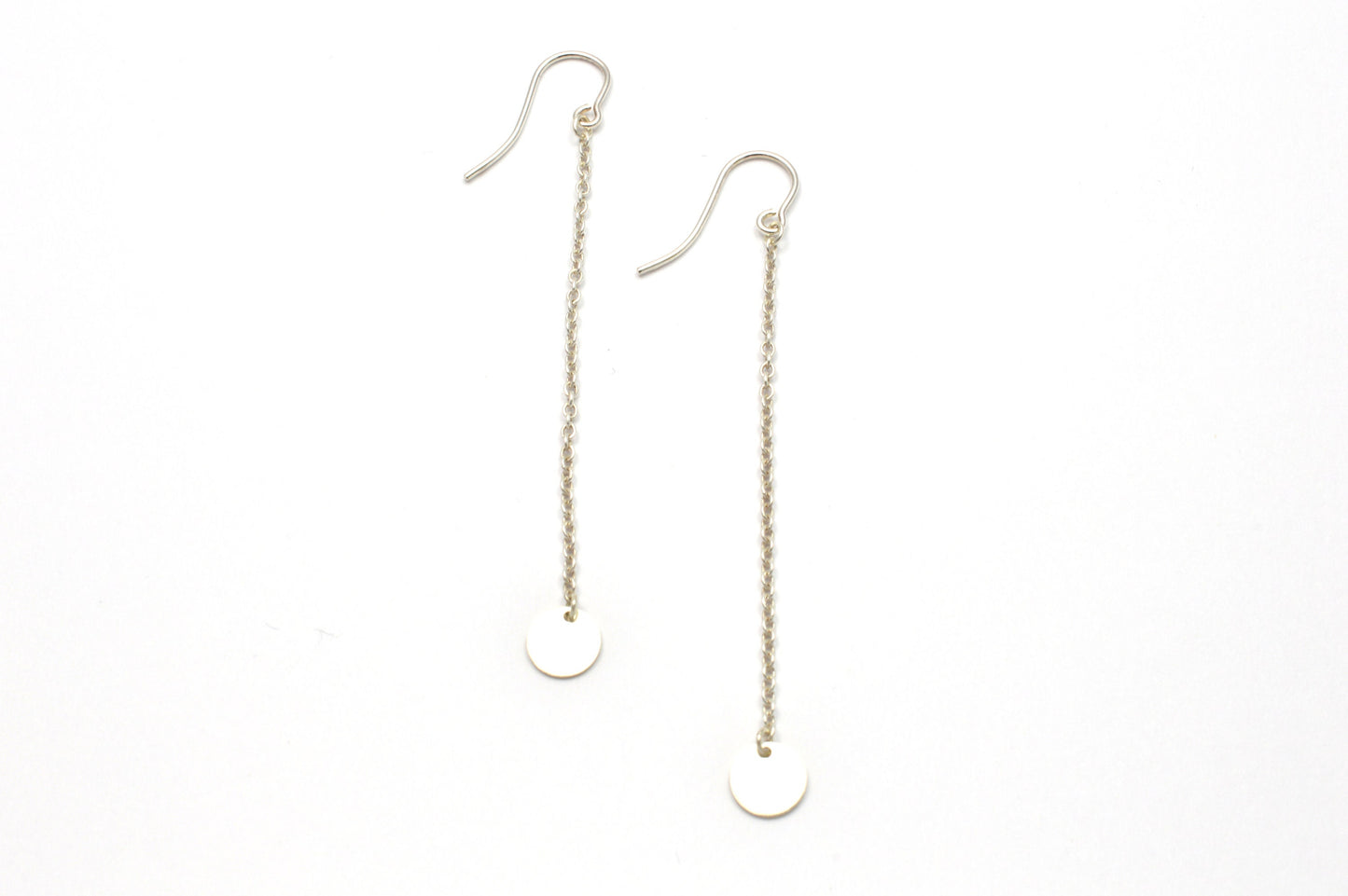 Ohrringe Plättchen an Kettchen 925 Silber personalisiert