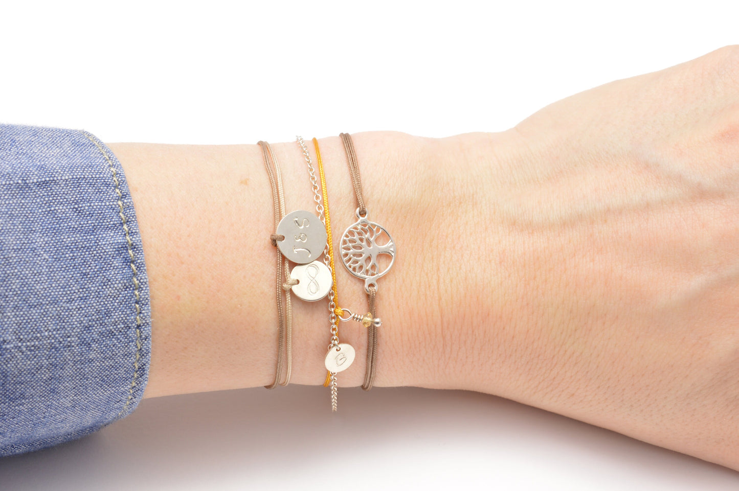 Armband mit personalisiertem Anhänger 925 Sterling Silber