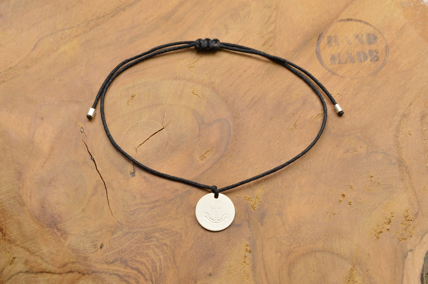 Männer Herren Armband 925 Sterling Silber Anhänger mit Prägung Buchstaben Zeichen Initialen