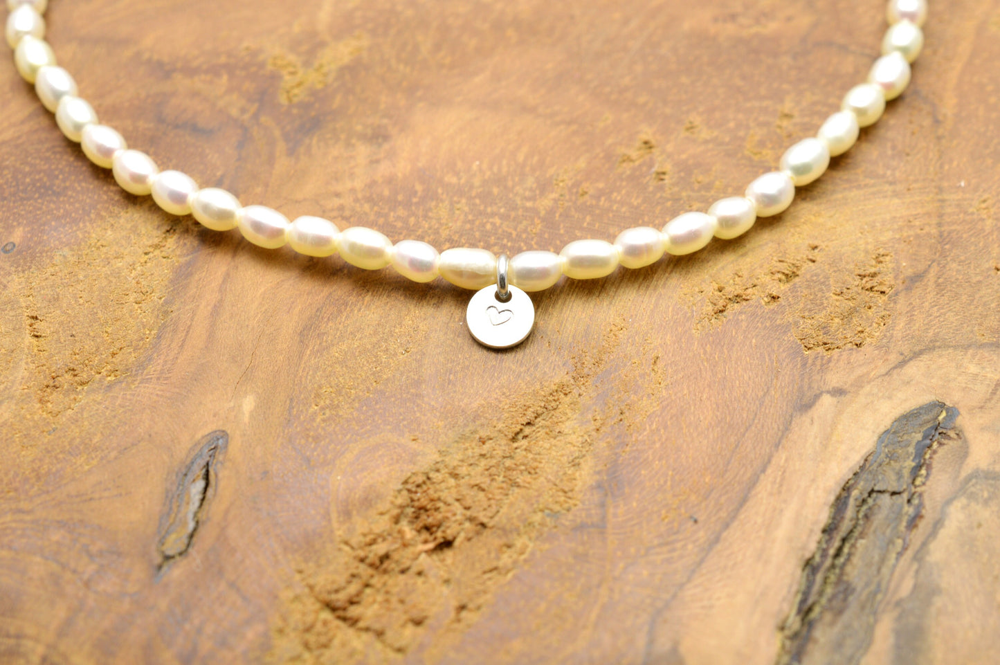 Armband mini Perlen mit mini Anhänger aus 925 Sterling Silber