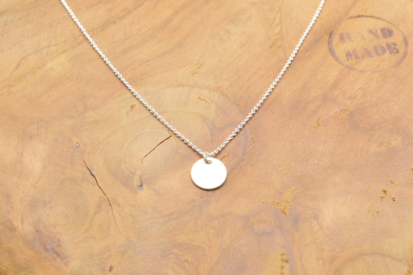 925 Silber Kette mit Plättchen - Anhänger mit Initialen oder Zeichen
