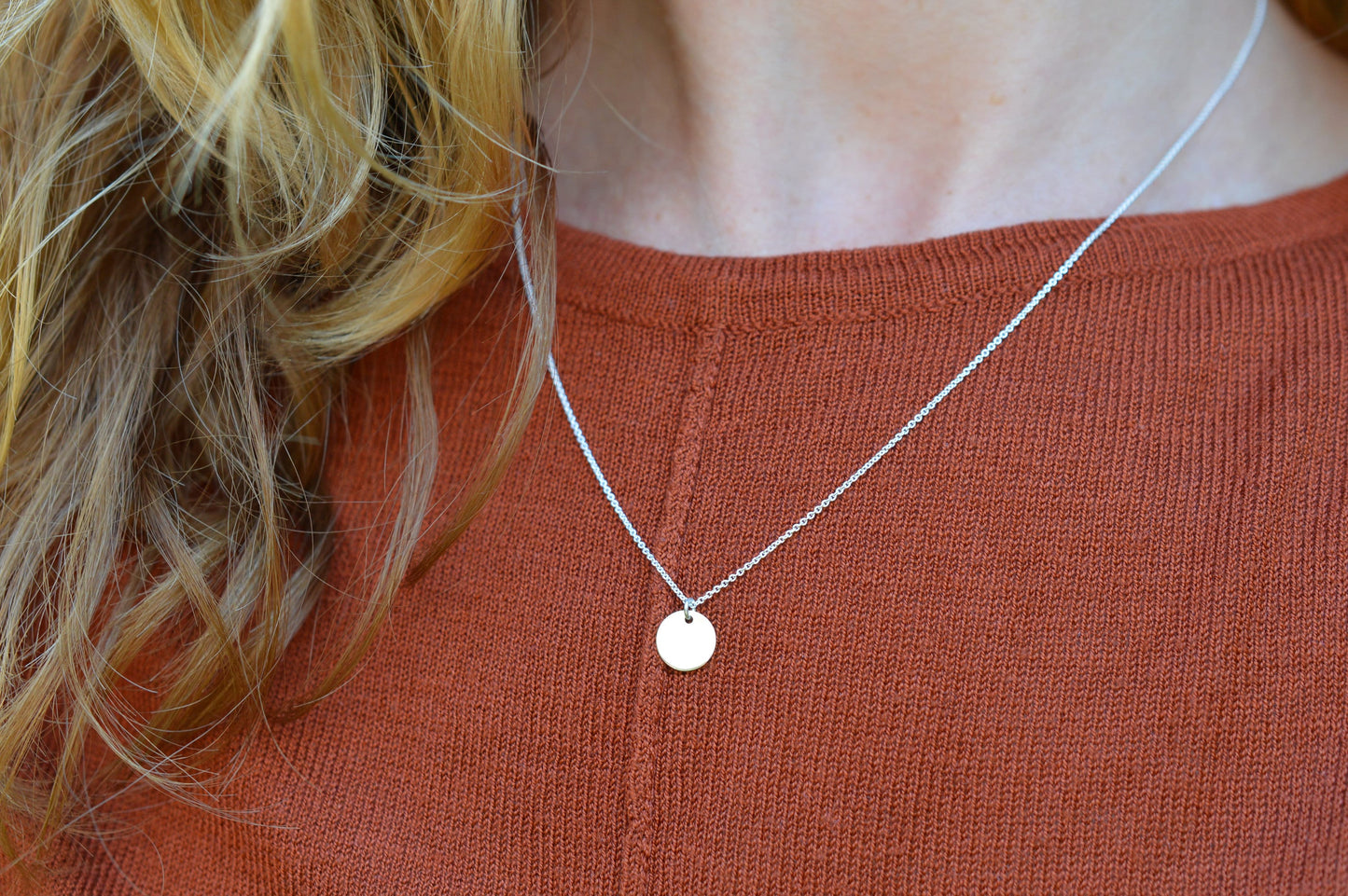 925 Silber Kette mit Plättchen - Anhänger mit Initialen oder Zeichen