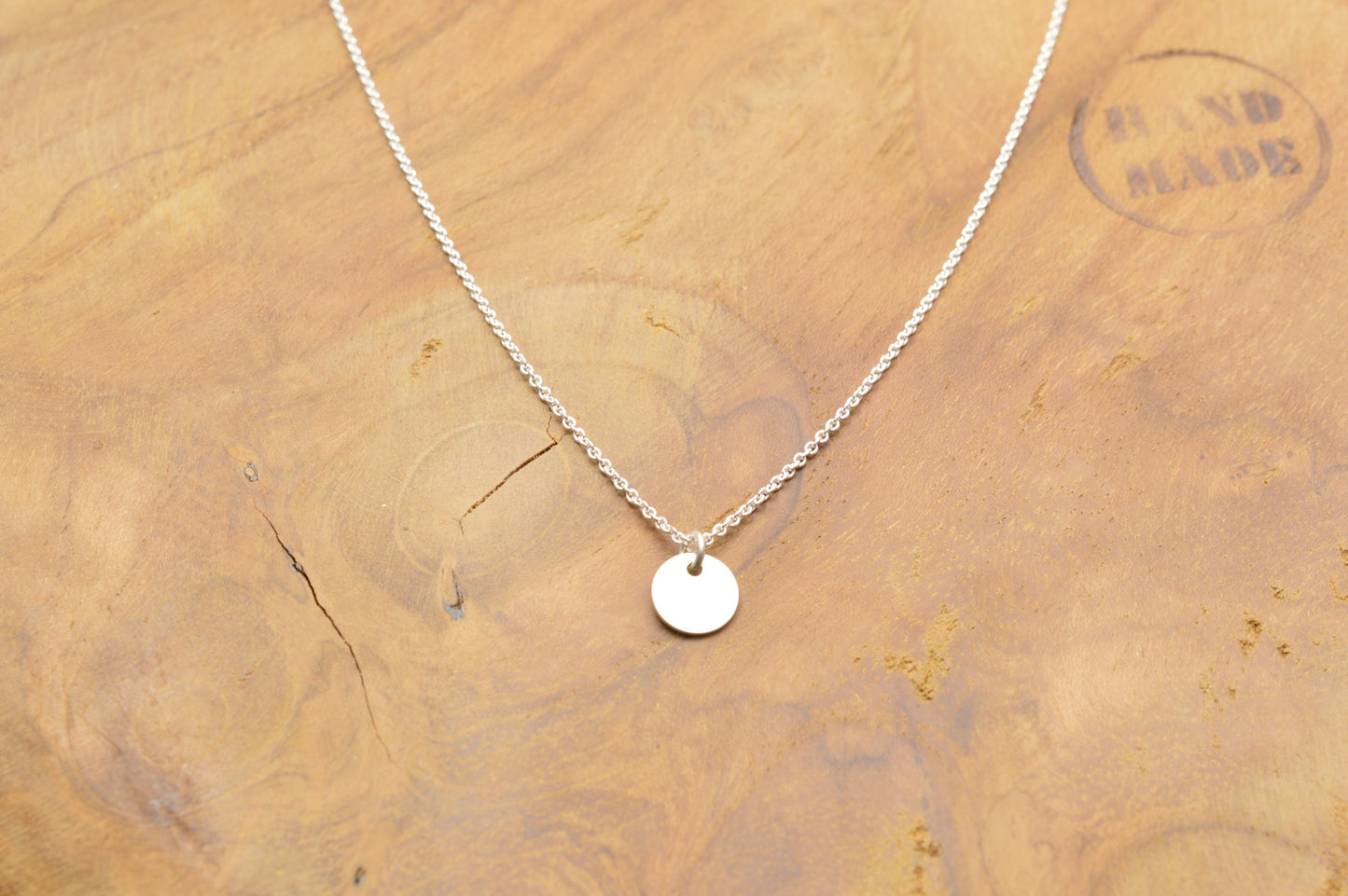 925 Sterling Silber Kette mit mini Plättchen und Gravur