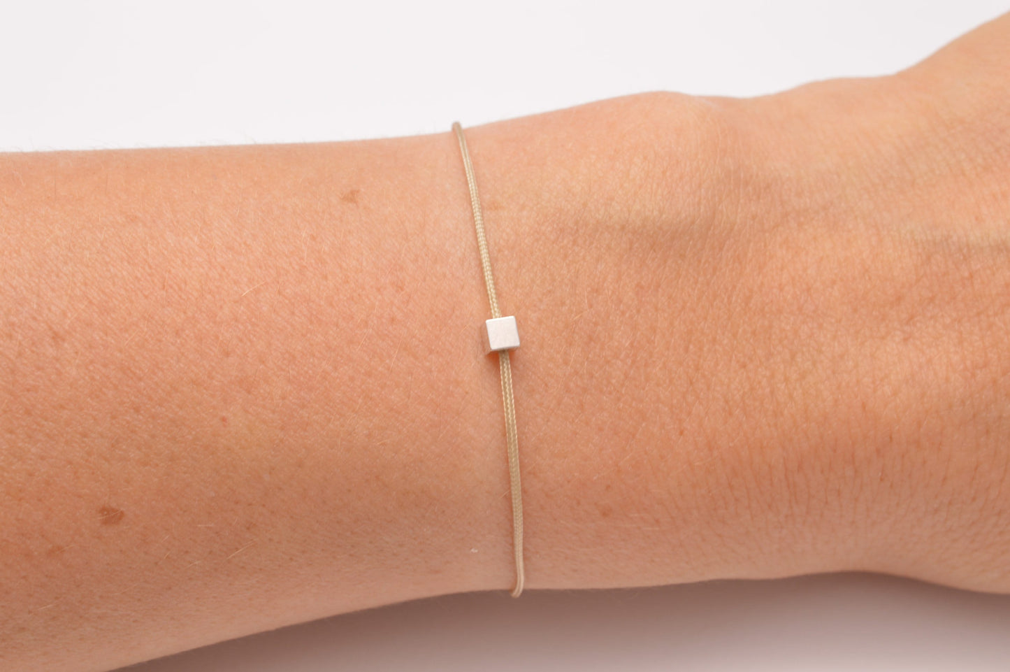 Armband mit 925 Sterling Silber Cube mit Gravur