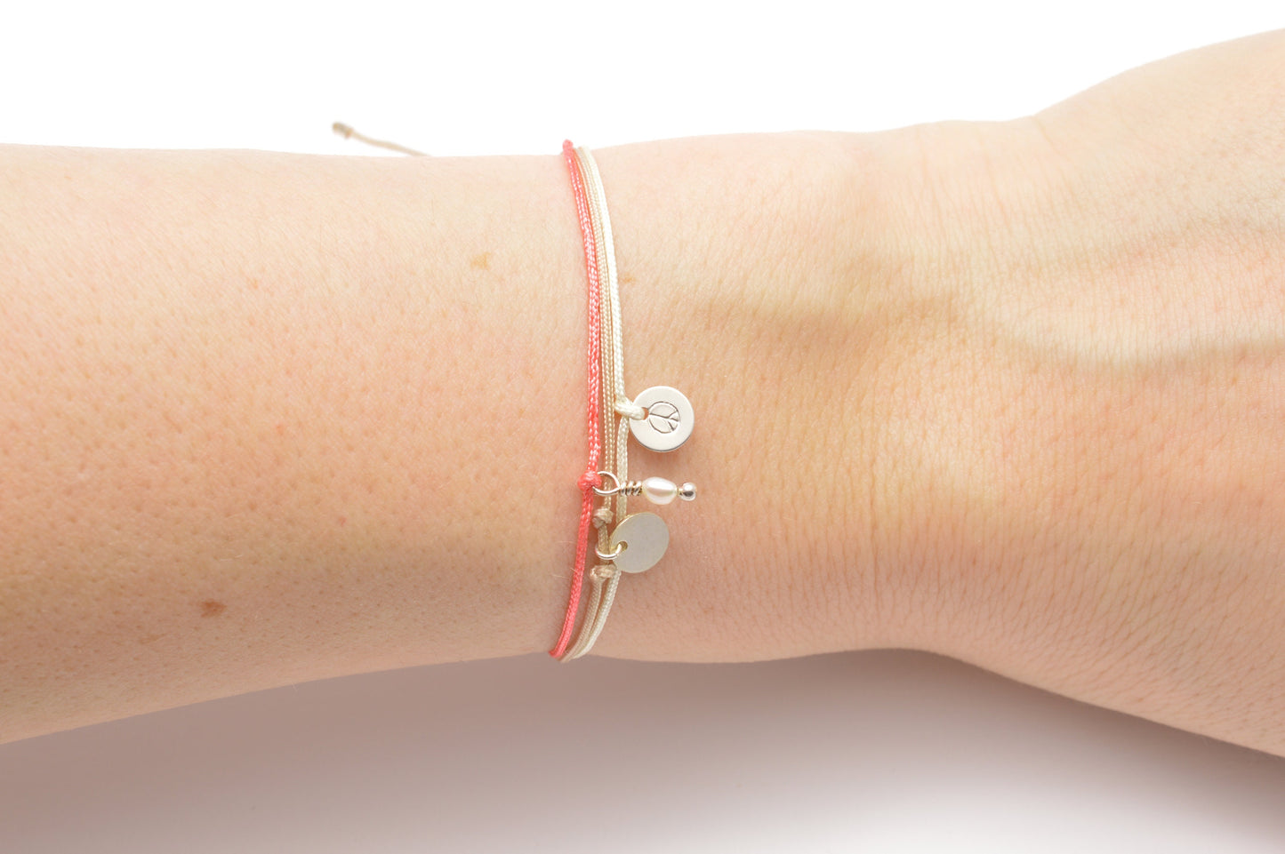 Armband mit 6mm Plättchen mit Prägung individuell 925 Sterling Silber / rosé vergoldet