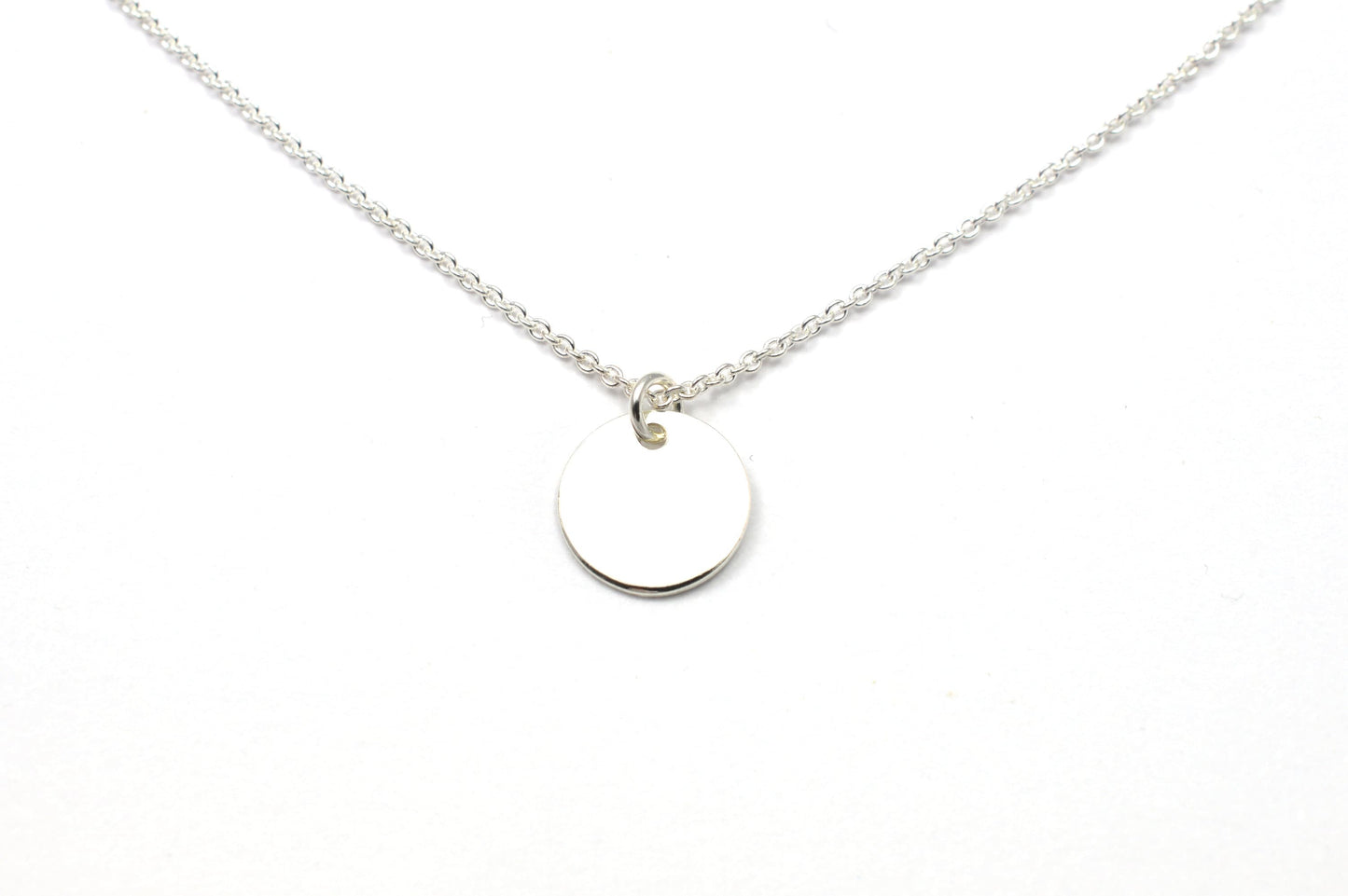 925 Silber Kette mit Plättchen - Anhänger mit Initialen oder Zeichen