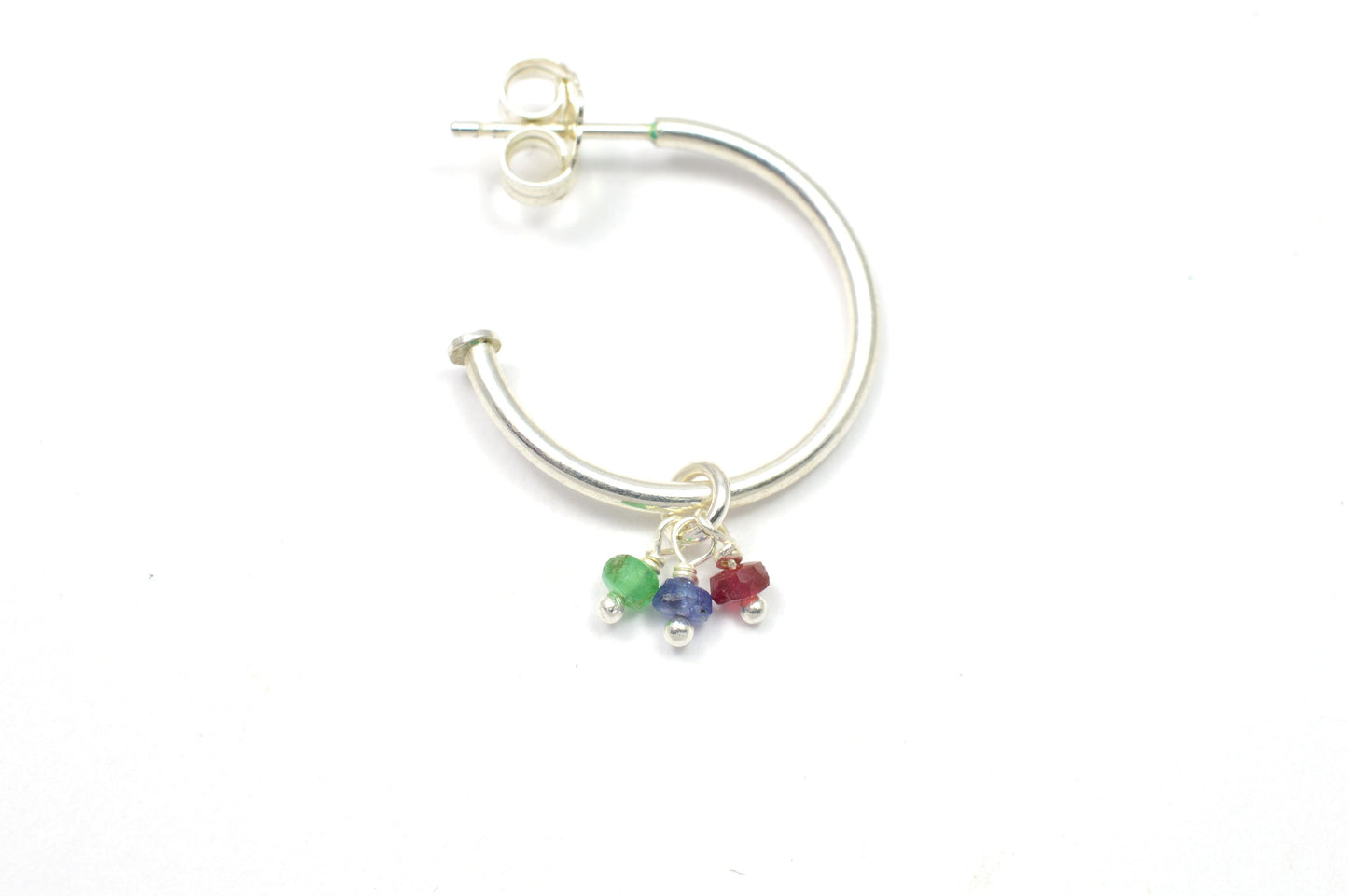 Creole einzeln mit Anhänger personalisiert aus 925 Sterling Silber