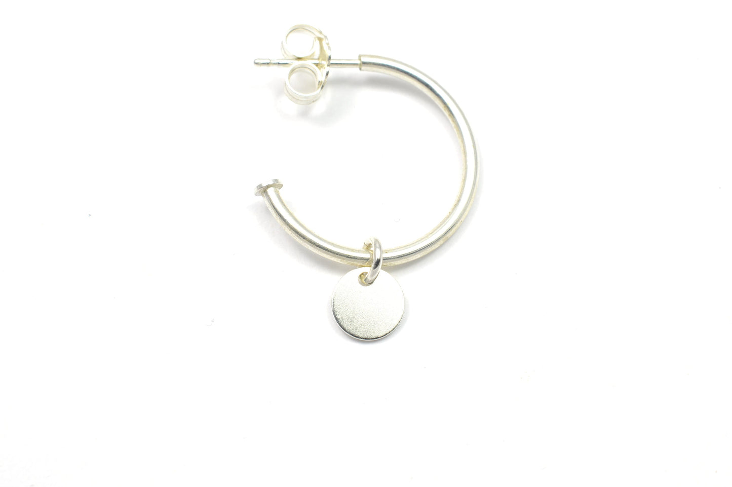 Creole einzeln mit Anhänger personalisiert aus 925 Sterling Silber