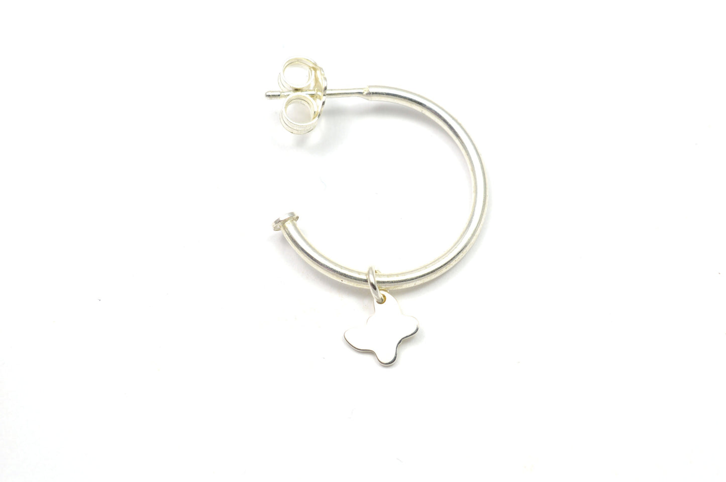 Creole einzeln mit Anhänger personalisiert aus 925 Sterling Silber