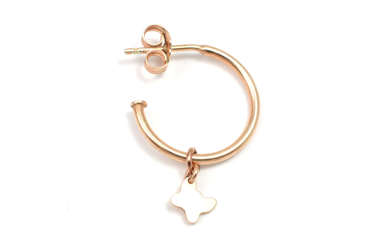 Creole roségold einzeln mit Anhänger personalisiert aus 925 Sterling Silber rosé vergoldet