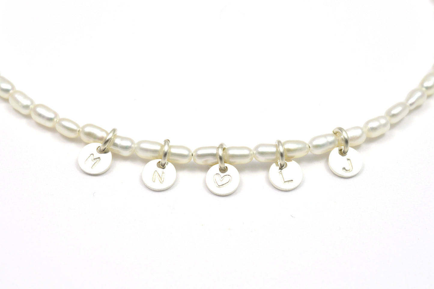 Perlenarmband mit mini Anhänger aus 925 Sterling Silber
