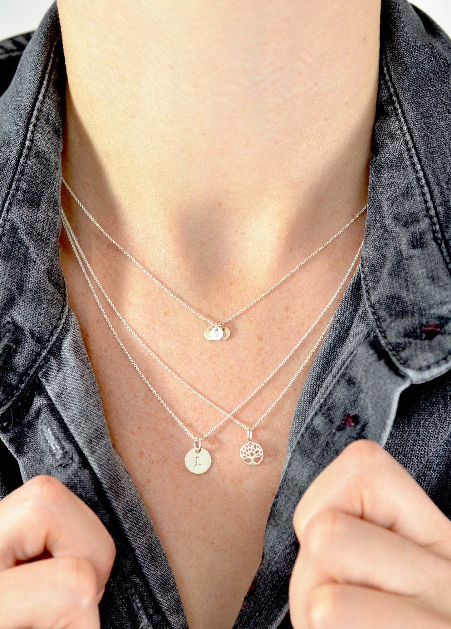 925 Sterling Silber Kette mit 6mm Plättchen graviert mit Bild