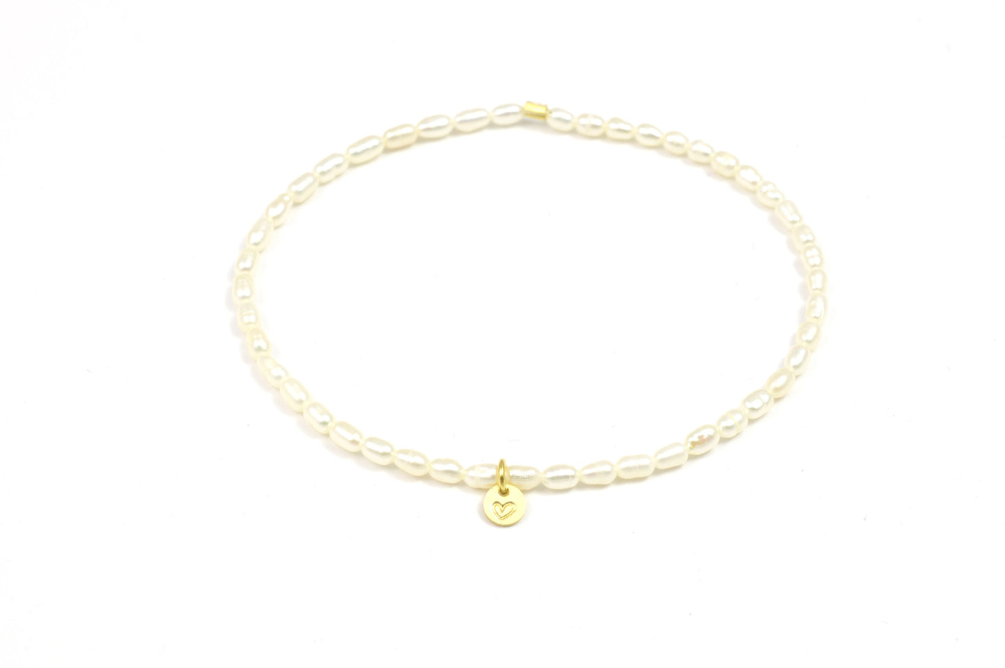Armband mini Perlen mit mini Anhänger aus 925 Sterling Silber