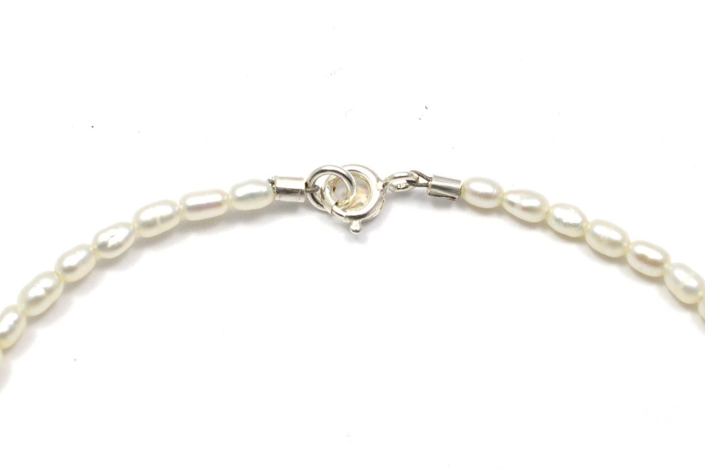 Armband mini Perlen mit mini Herz aus 925 Sterling Silber