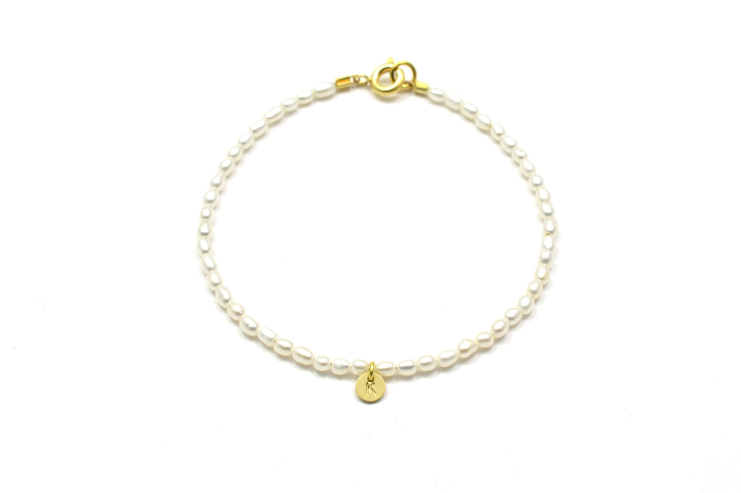 Armband mini Perlen mit mini Anhänger aus 925 Sterling Silber