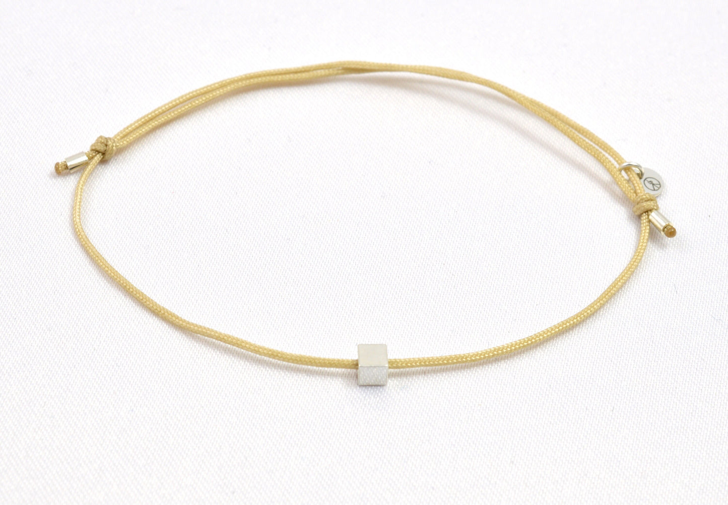Armband mit 925 Sterling Silber Cube mit Gravur