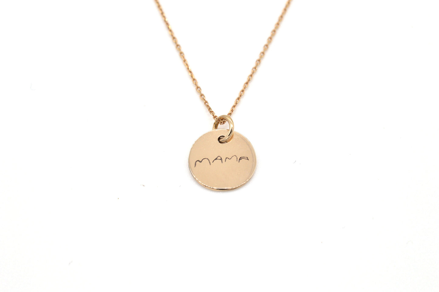 Kette mit Anhänger mit persönlichem Bild / Handschrift - 10mm - 9 Karat Roségold