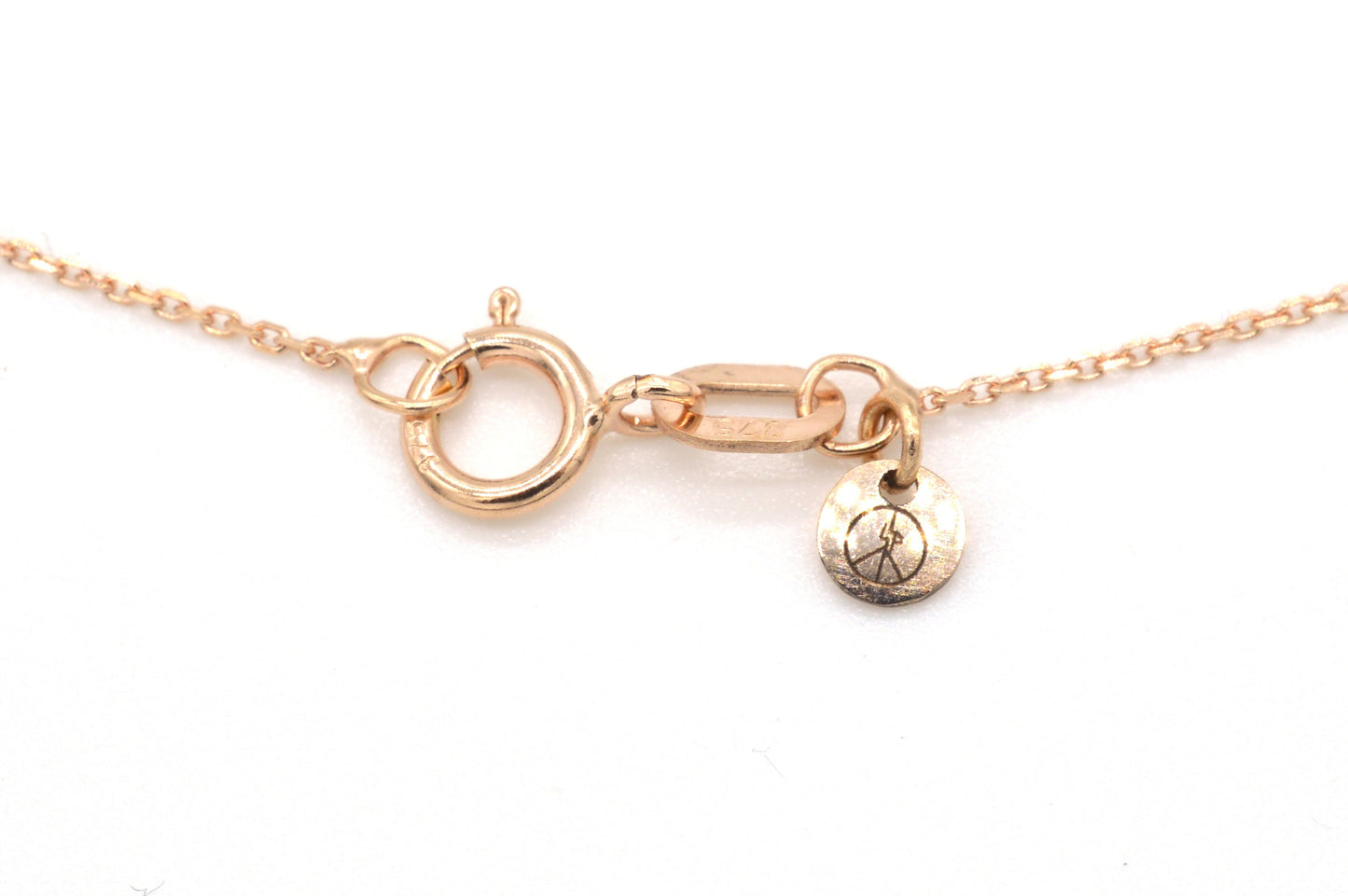 Kette mit mini Plättchen - 9 Karat Roségold