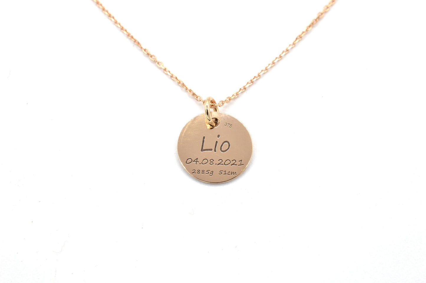 Kette mit Plättchen - 10mm - 9 Karat Roségold