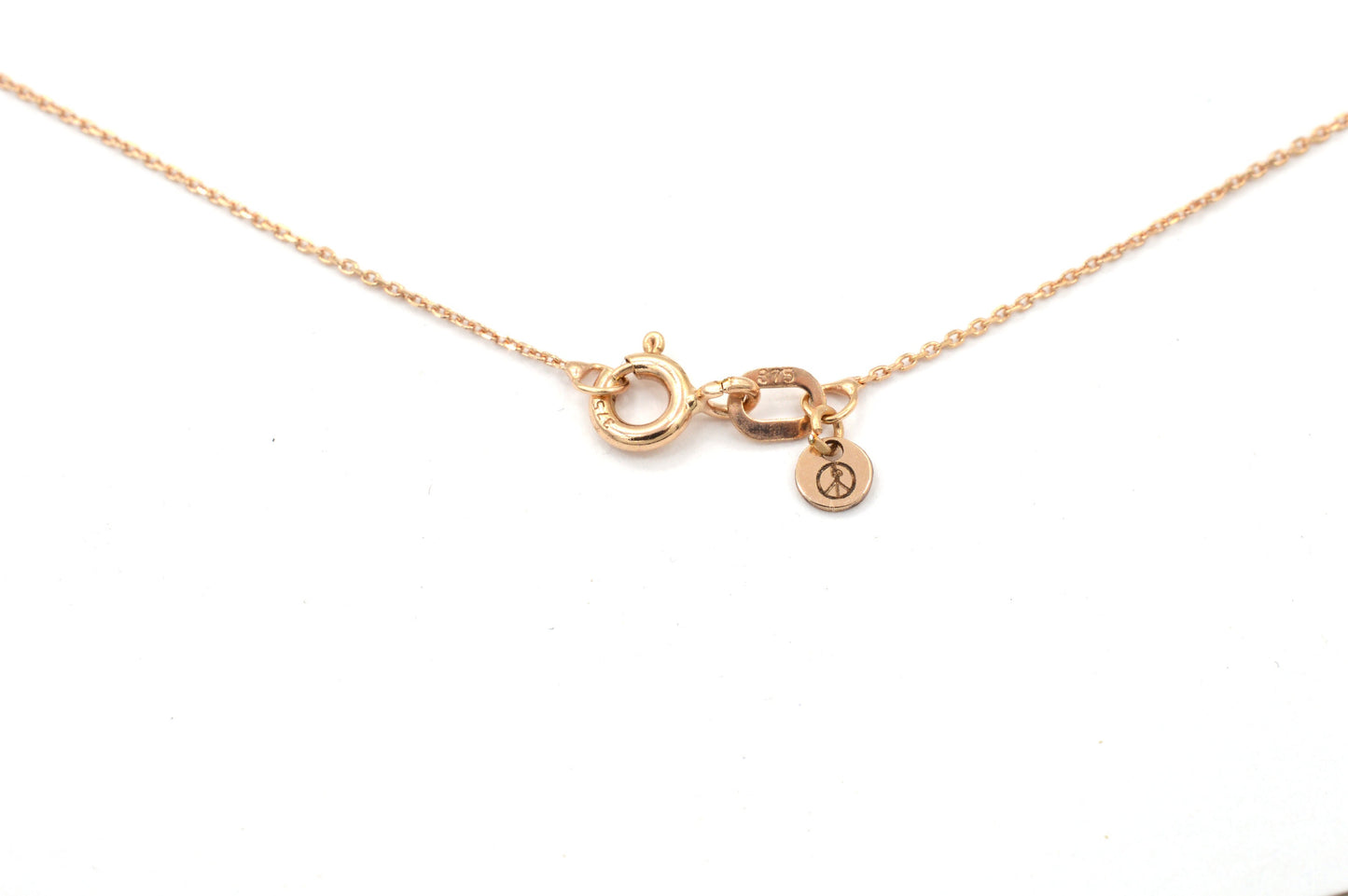 Diamant mini Halskette 9 Karat Roségold oder Gelbgold