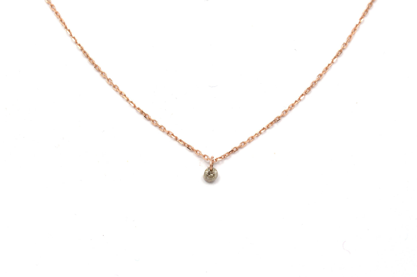 Diamant mini Halskette 9 Karat Roségold oder Gelbgold
