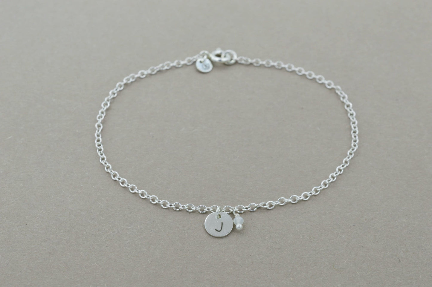 Armband mit Geburtsstein und Anhänger mit personalisierter Gravur 925 Sterling Silber