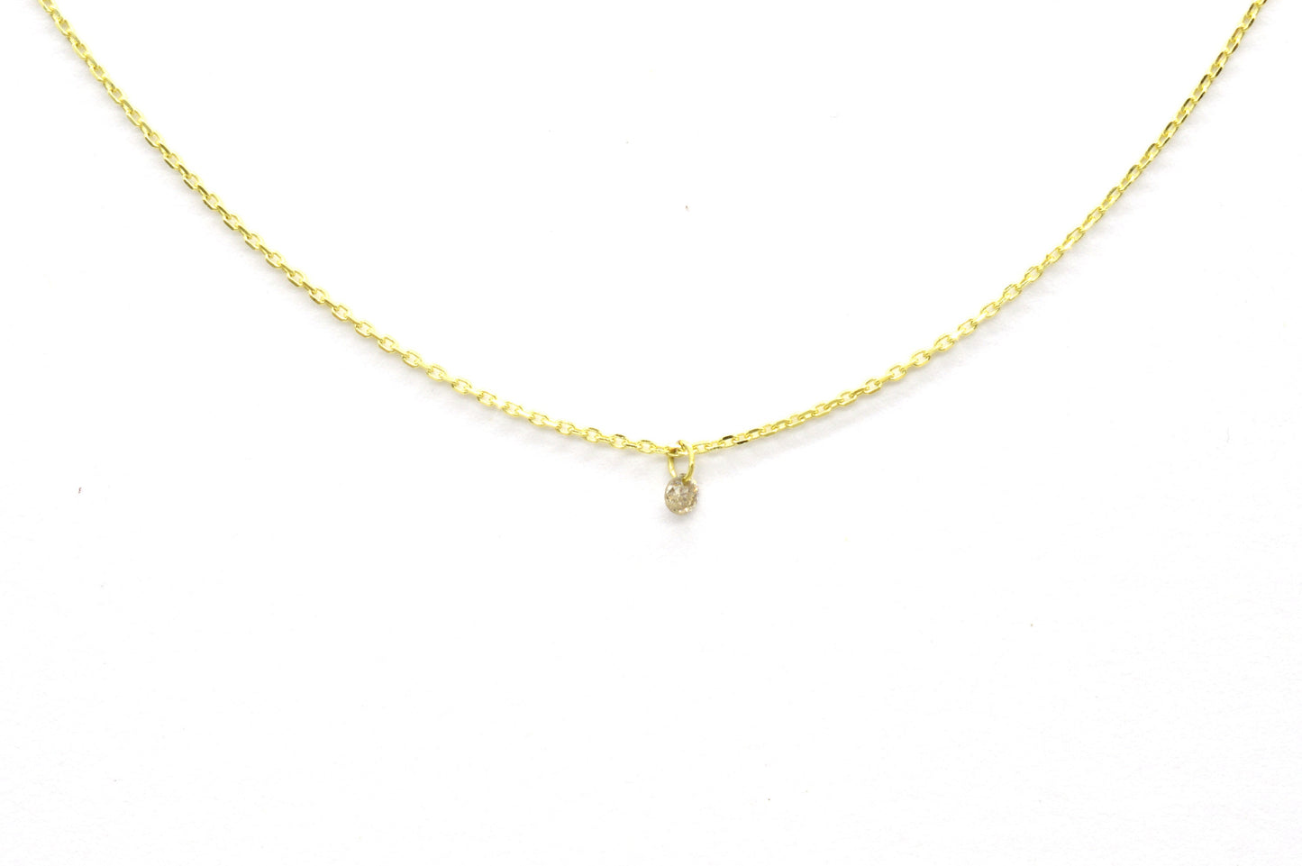 Diamant mini Halskette 9 Karat Roségold oder Gelbgold
